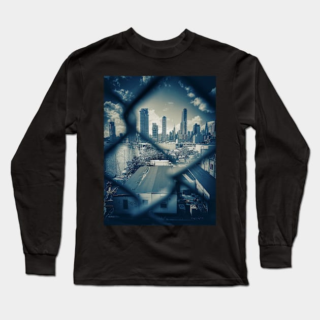 Manhattan Skyline Long Island City NYC Long Sleeve T-Shirt by eleonoraingrid